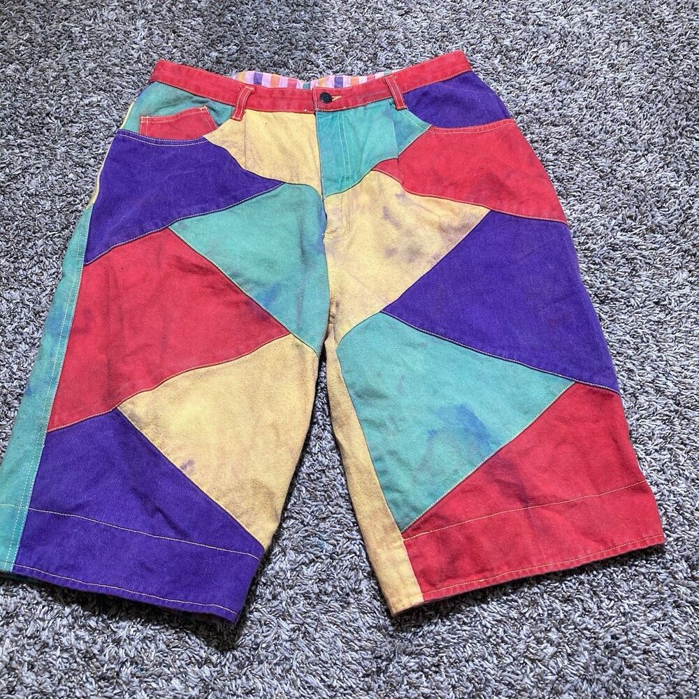 Vintage Paco Shorts Jorts Mens 38 90s Multi Color